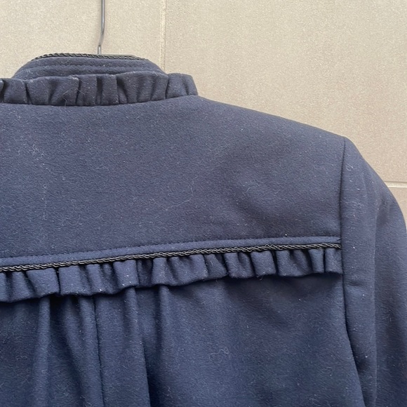 French Connection wool navy coat/jacket with black piping - Picture 10 of 17